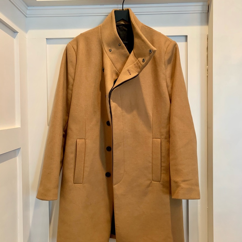 Wool topcoat, camel , modern